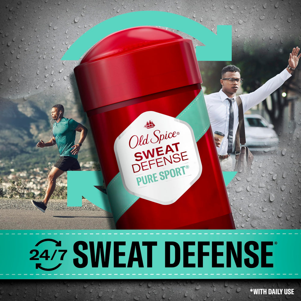 Old Spice Sweat Defense anti-odor protection stick close-up.