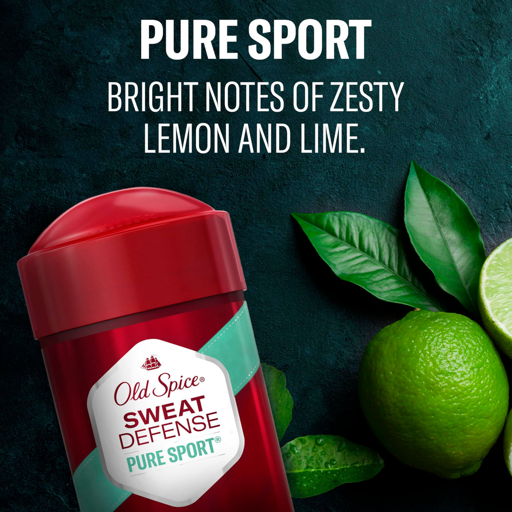Old Spice Sweat Defense back-of-pack detail image.