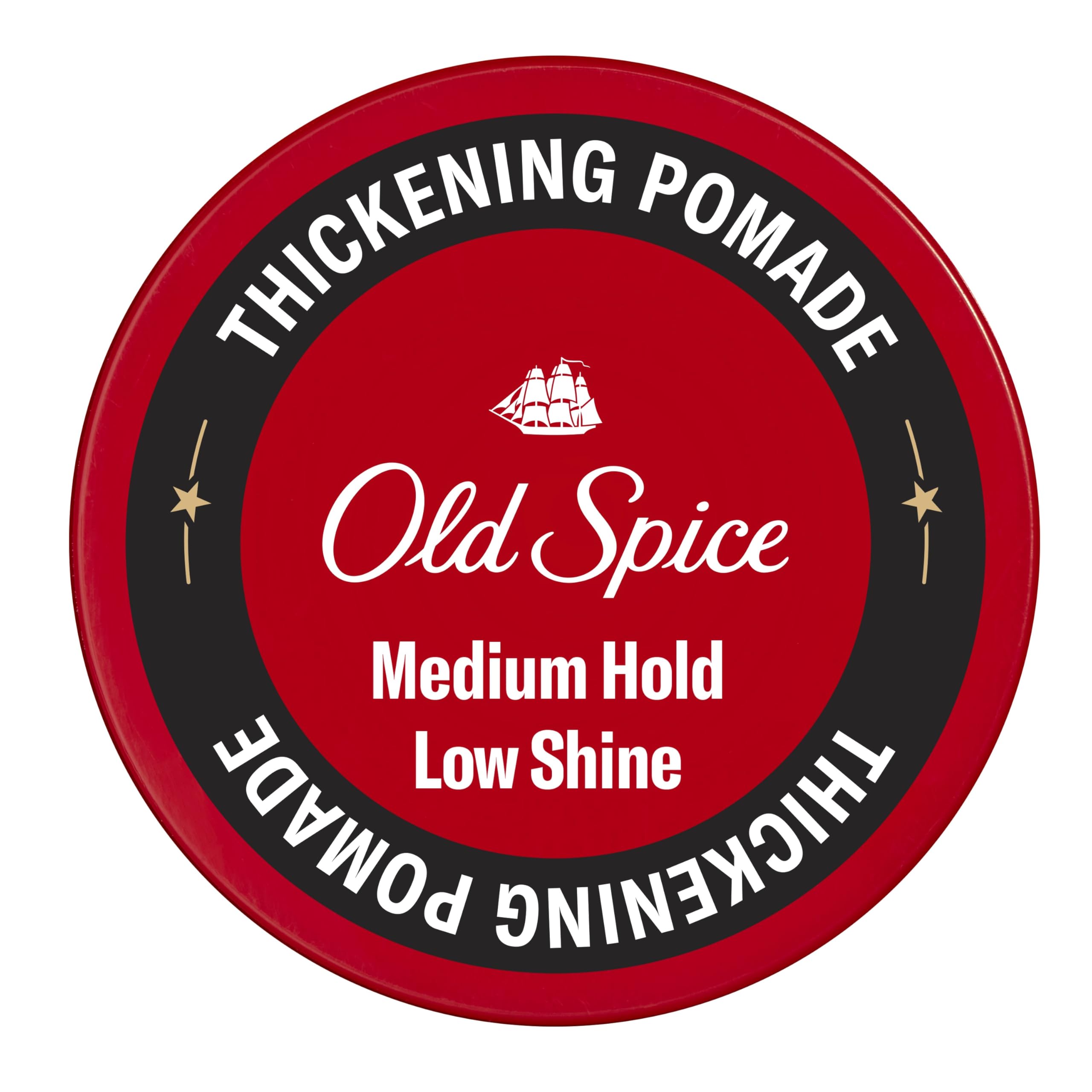 Old Spice Thickening Pomade bottle-pour demonstrates easy, mess-free application for quick styling.