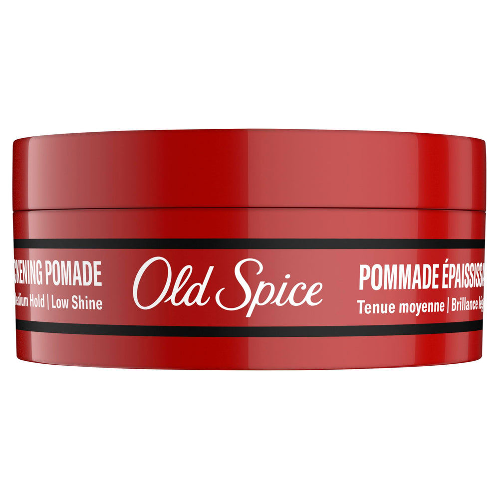 Old Spice Thickening Pomade matte-finish demonstrates versatile styling with natural texture.