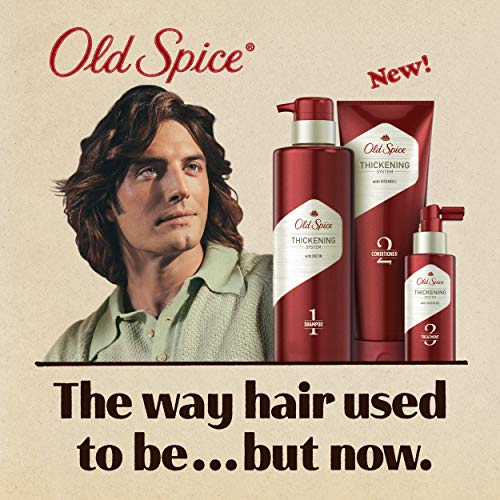 Old Spice three-step system conditioner supports a fuller-looking finish.