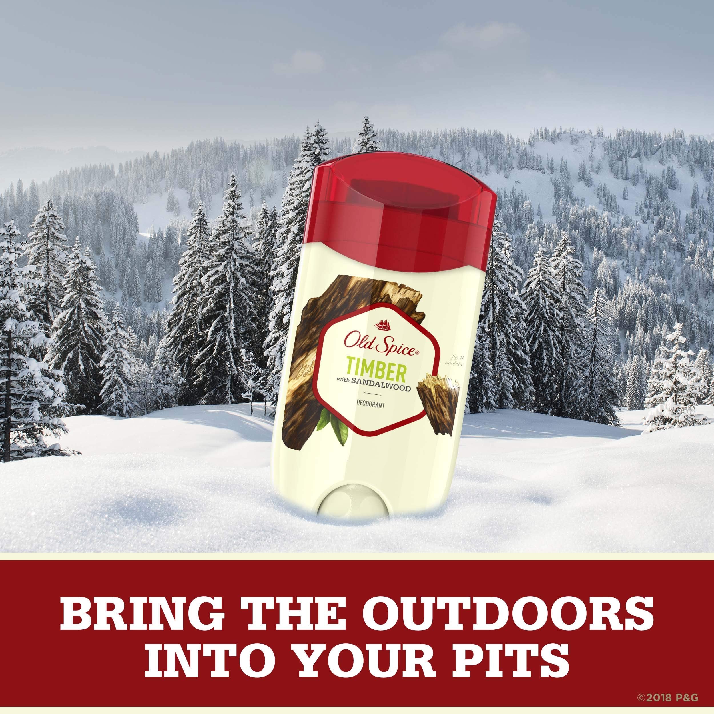 Old Spice Timber deodorant in use after workouts for quick refreshment.