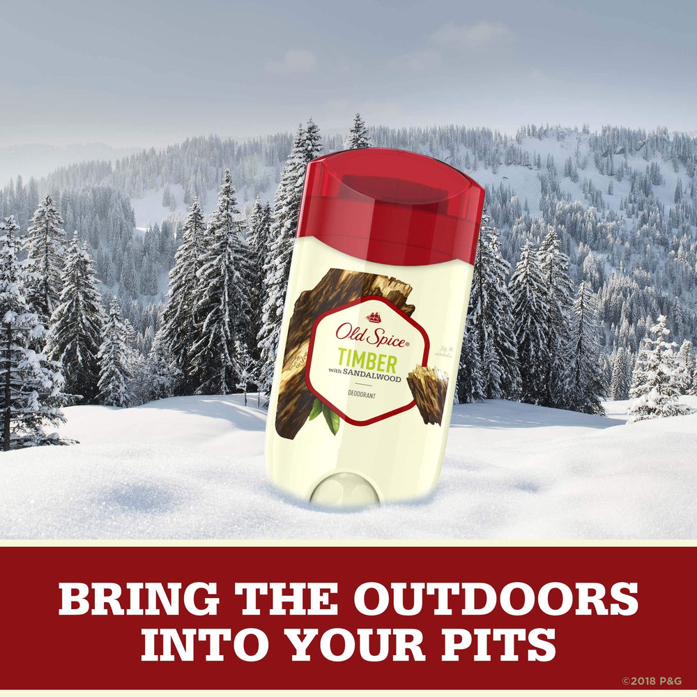 Old Spice Timber deodorant in use after workouts for quick refreshment.