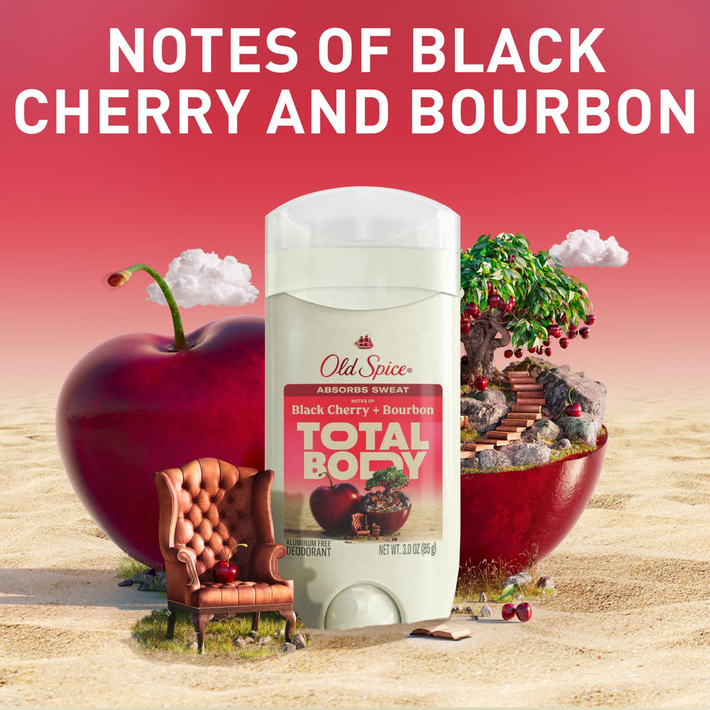 Old Spice Total Body Deodorant 3.0 oz travel-friendly size for on-the-go freshness.