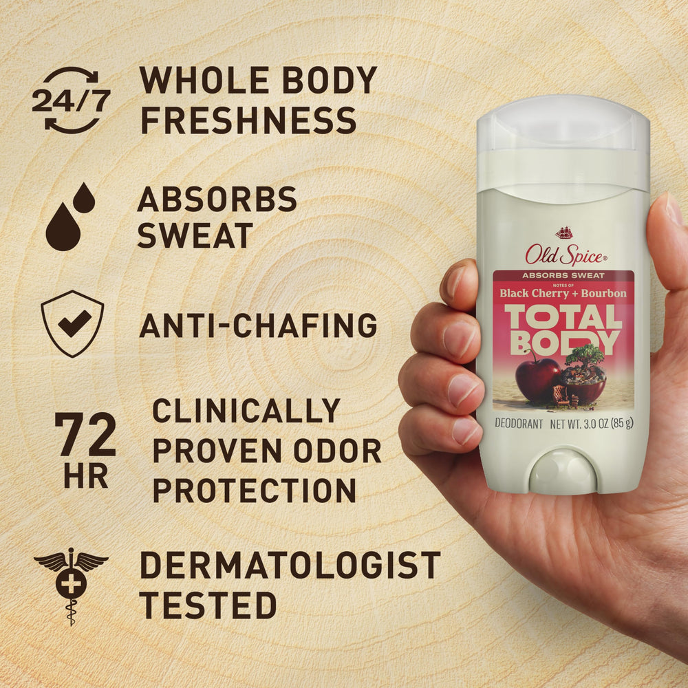 Old Spice Total Body Deodorant scent concept Black Cherry and Bourbon in action.