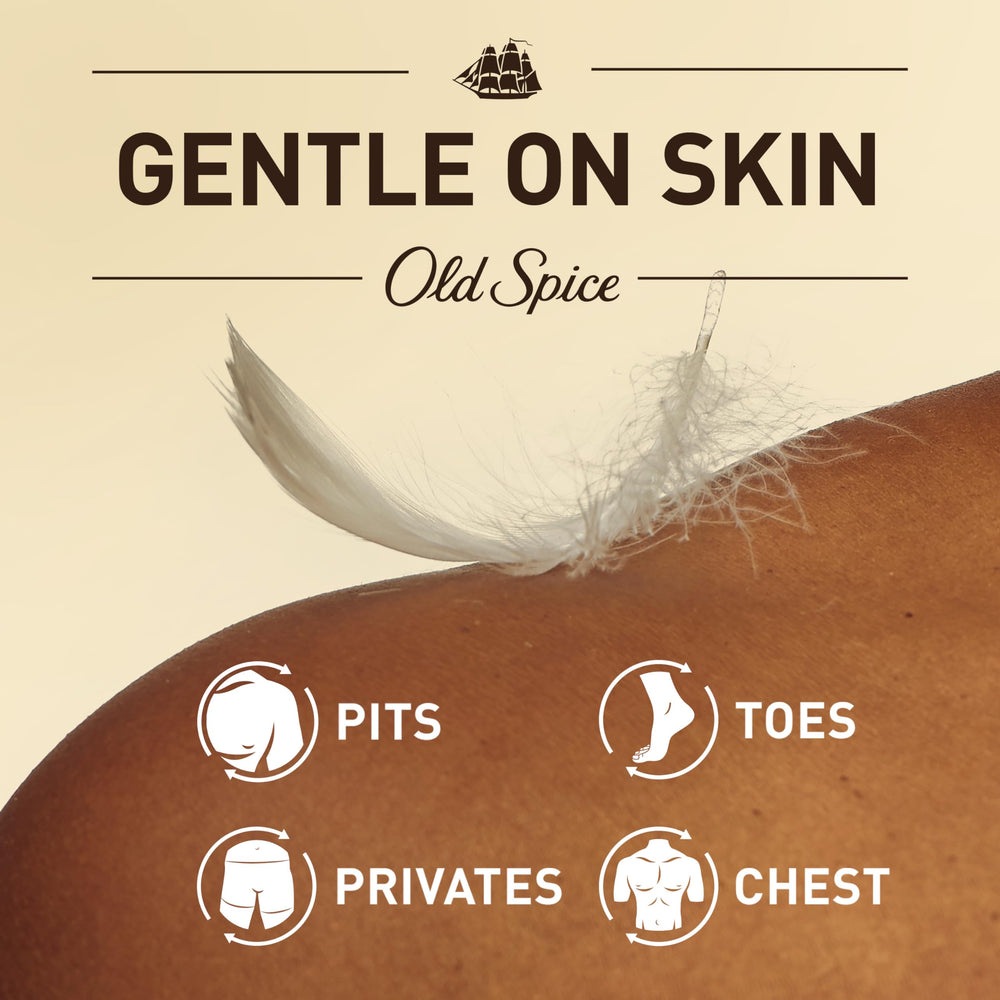 Old Spice Total Body Deodorant stick being applied underarm for long-lasting freshness.