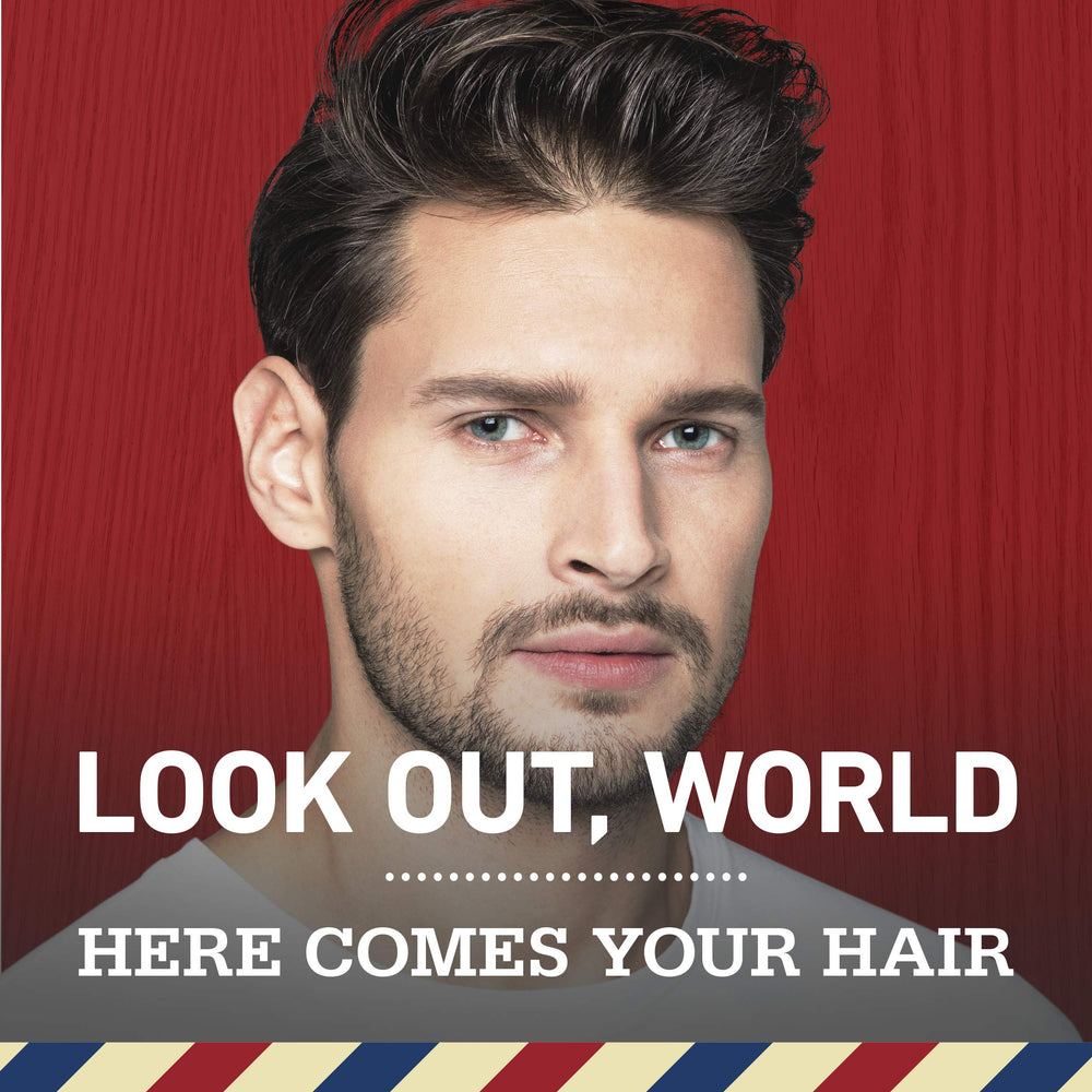 Old Spice Volcano Charcoal Shampoo on a man’s hair shows clean, invigorating feel