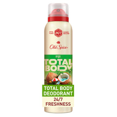 Old Spice Whole Body Deodorant Spray Fiji Scent front view for all-over freshness