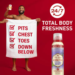 Old Spice lavender mint spray showing 24/7 odor protection for daily wear.