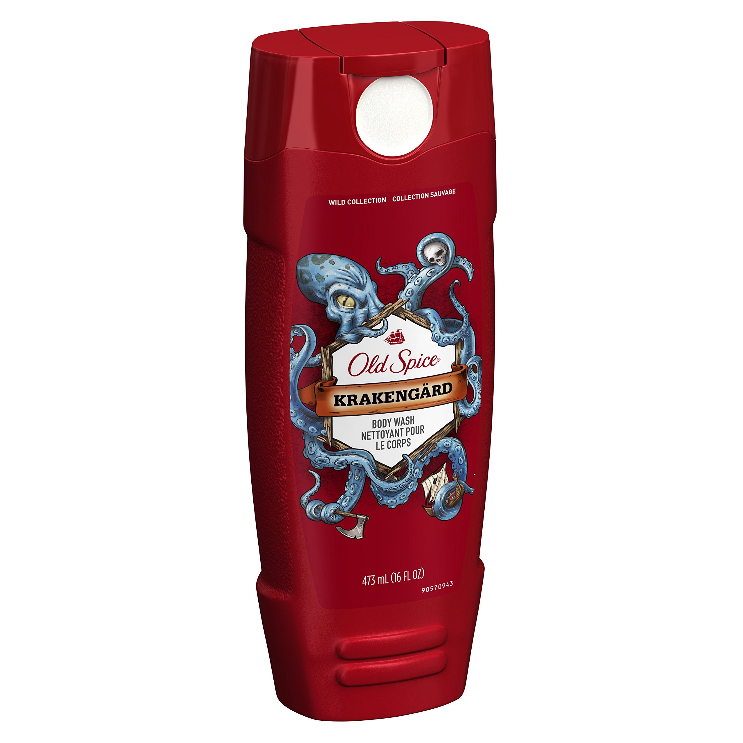 Old Spice Wild bottle close-up showing sturdy packaging and grip.