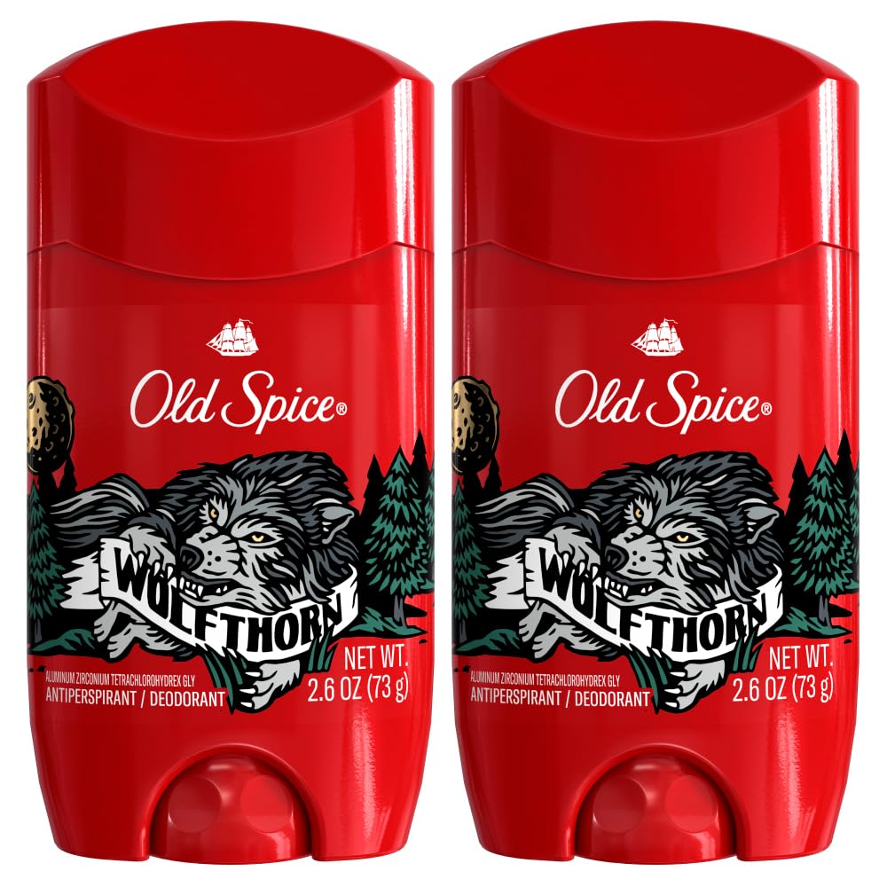 Old Spice Wolfthorn invisible solid pack of 2 sticks for clean, residue-free protection.