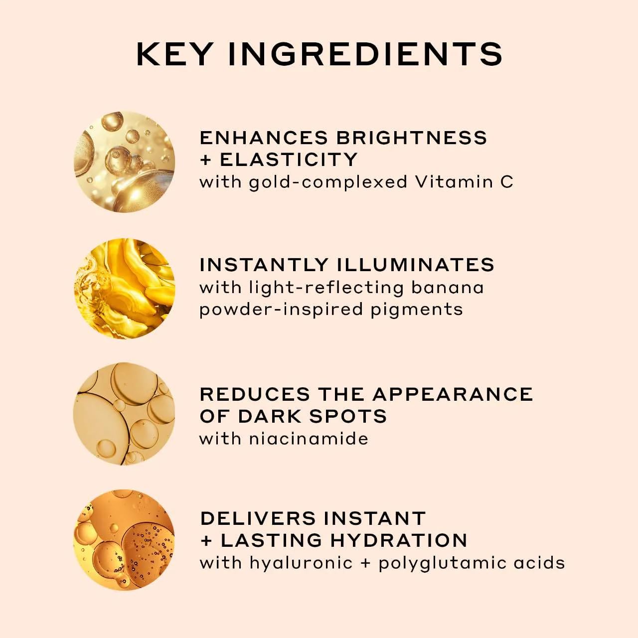 Applied-on-skin shot of Banana Bright Mini smoothing makeup prep.