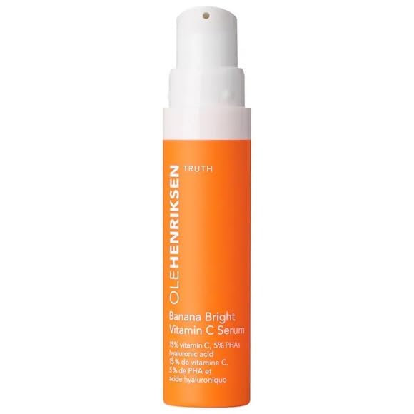 Ole Henriksen Banana Bright Serum application highlighting hydration and glow.