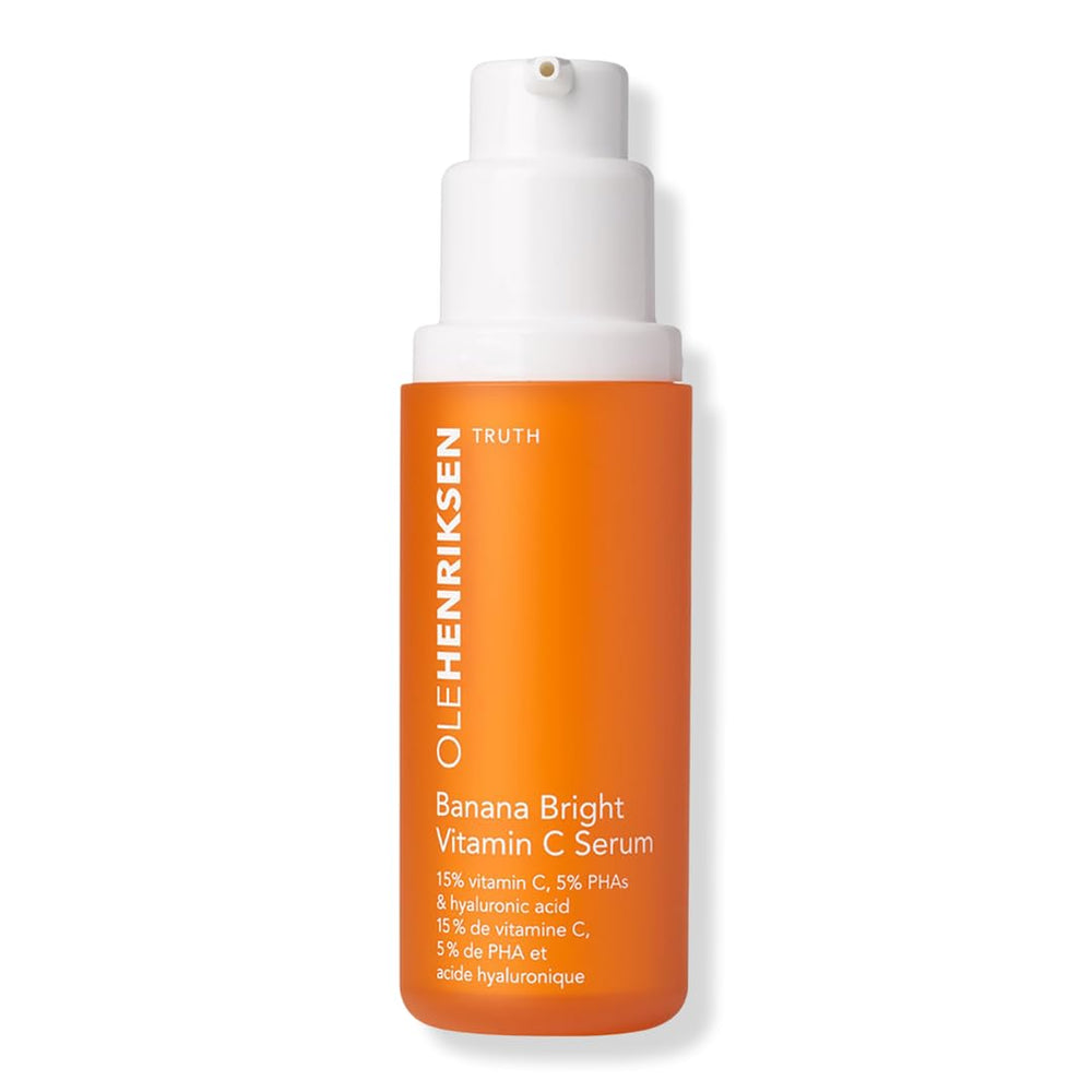 Ole Henriksen Banana Bright Serum bottle showcasing vitamin C glow-boosting formula for brighter skin.