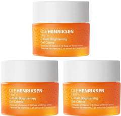 Ole Henriksen C-Rush brightening gel crème jar showing peach tint for glow.