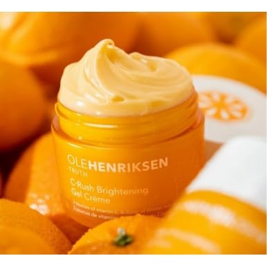 Ole Henriksen C-Rush peach-tinted gel crème swirled on skin preparation.