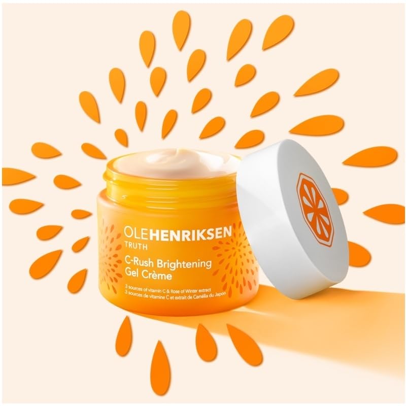 Ole Henriksen C-Rush travel-size jars on vanity for on-the-go hydration.