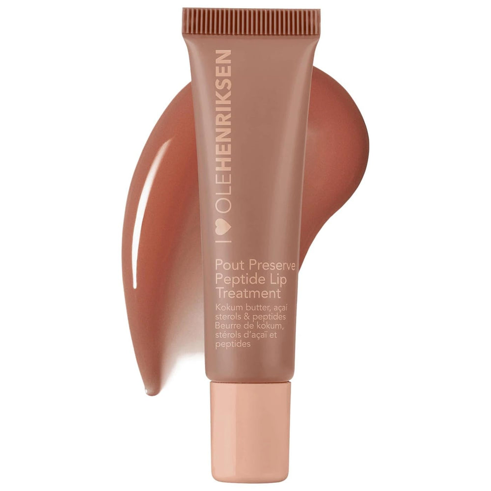 Ole Henriksen Pout Preserve Peptide Lip Treatment Creme Brulee jar delivers deep hydration for defined lips