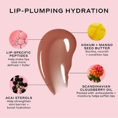 Ole Henriksen Pout Preserve Peptide Lip Treatment swatch highlights sustained moisture and softness