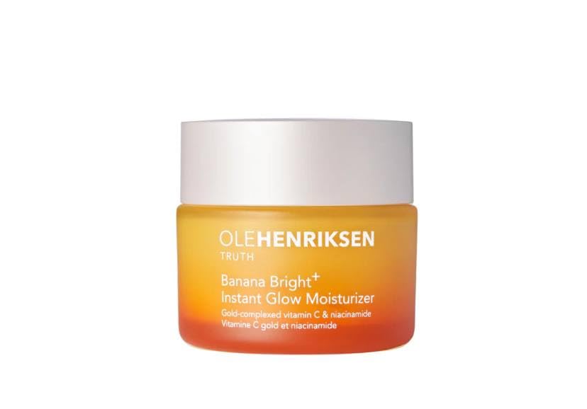 Ole Henriksen BananaBright+ bottle-closeup highlighting radiant hydration for daily glow.