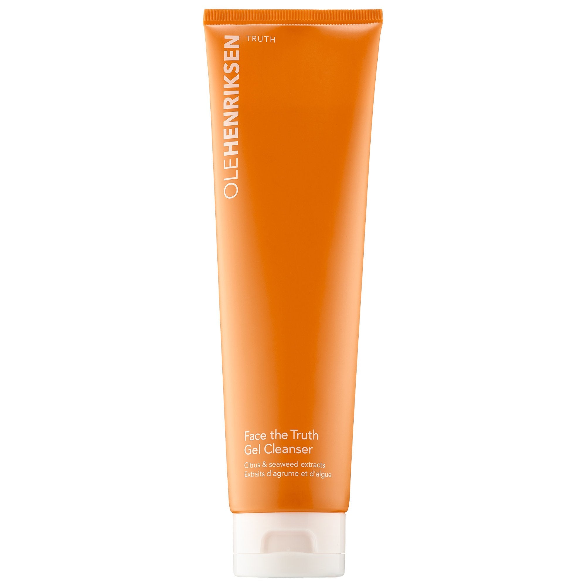Ole Henriksen Face the Truth Gel Cleanser bottle highlights brightening cleansing for all skin types.