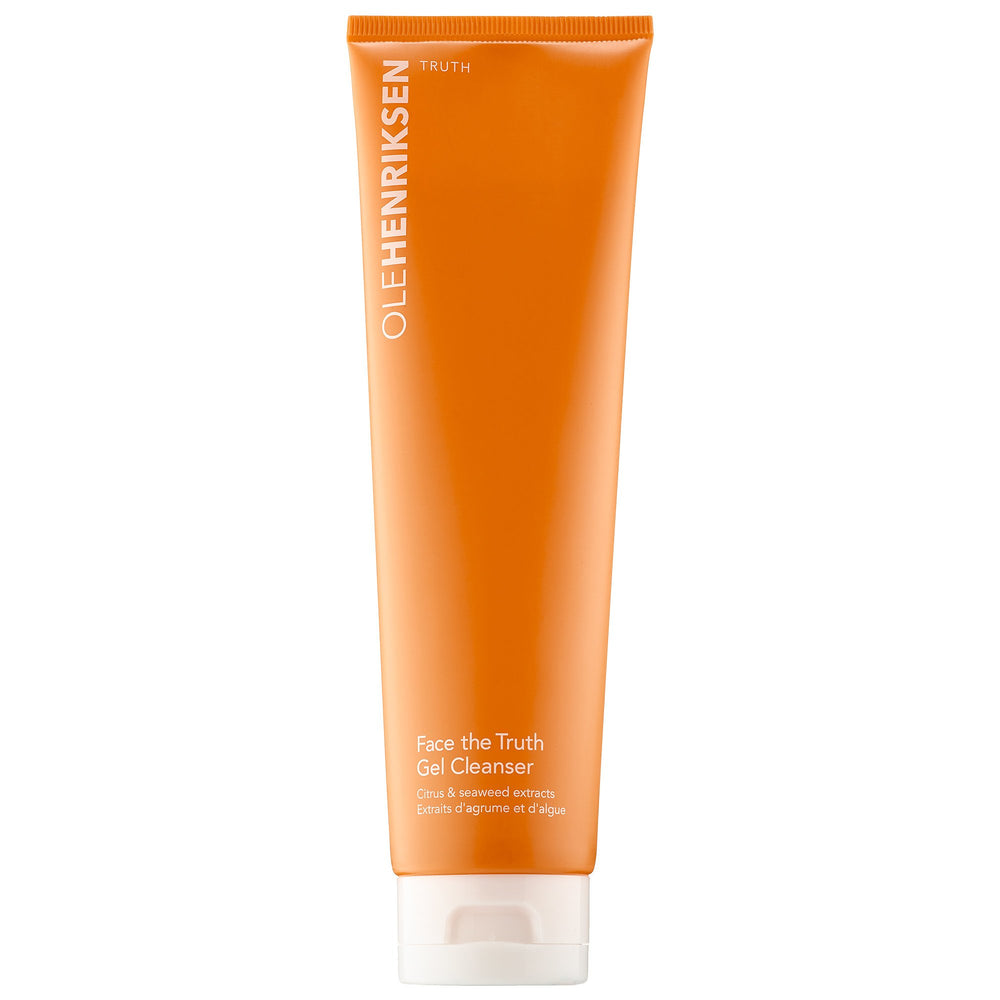 Ole Henriksen Face the Truth Gel Cleanser bottle highlights brightening cleansing for all skin types.