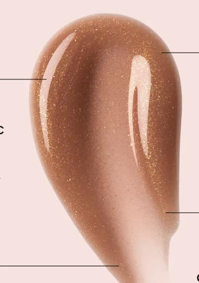 Ole Henriksen lip treatment swatch showcases Creme Brulee Glimmer shimmer.