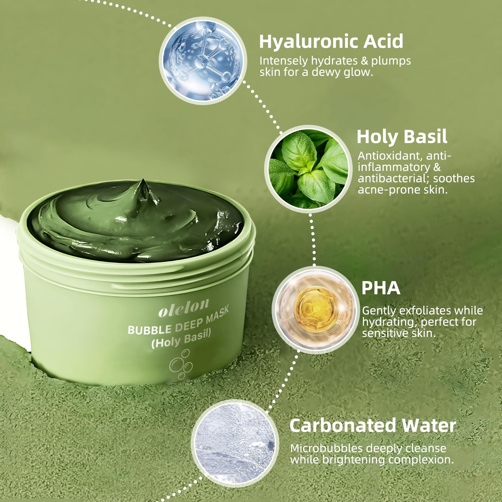 OLELON Creamy-clay texture melts into soft foam during application.