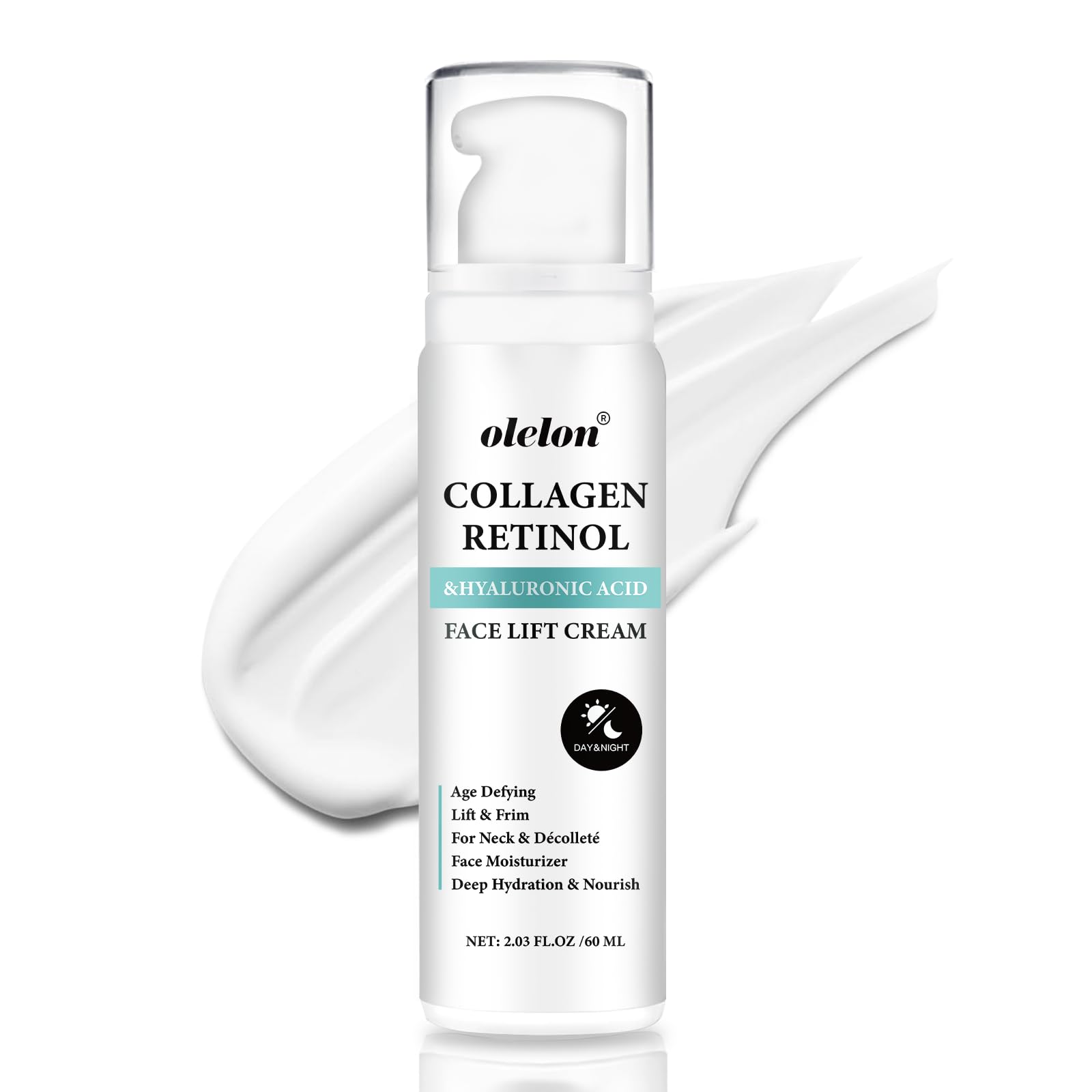 OLELON Instant Face Lift Cream bottle shows immediate hydration and subtle lift.