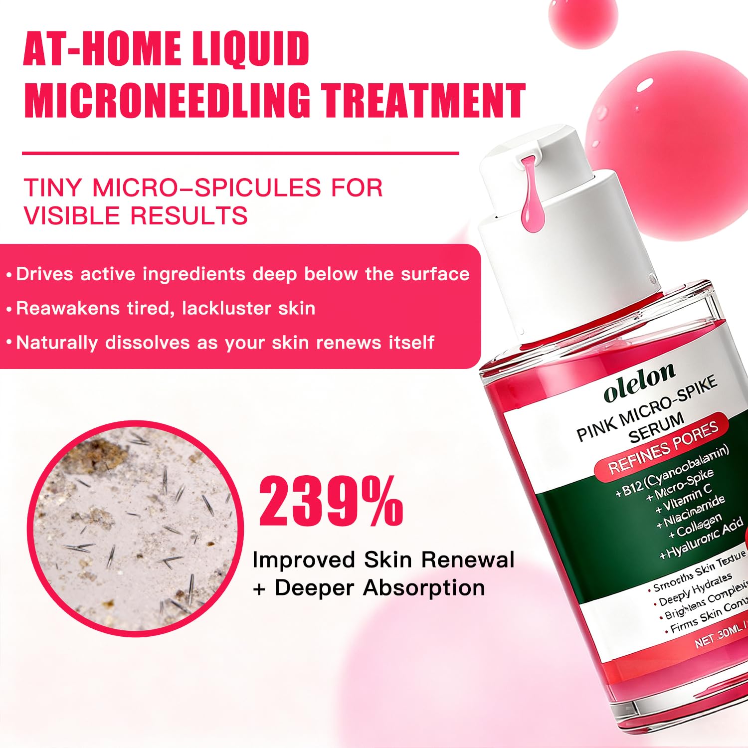 OLELON Picotonic Shot Ampoule bottle focusing on hydration and barrier support.