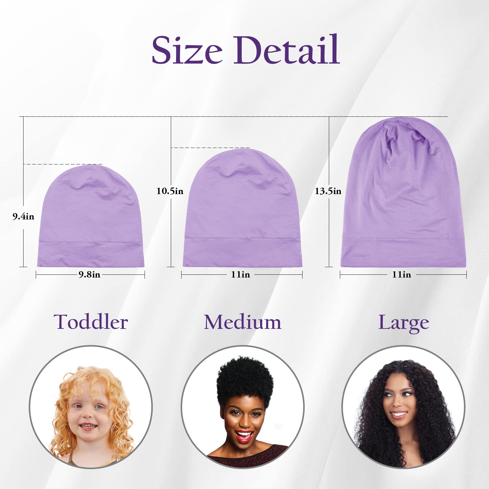 OLESILK silk bonnet worn on head demonstrates comfortable sleep and hair protection.