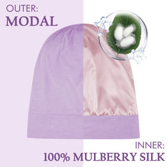 OLESILK silk nightcap closeup highlights premium mulberry silk for frizz-free mornings.