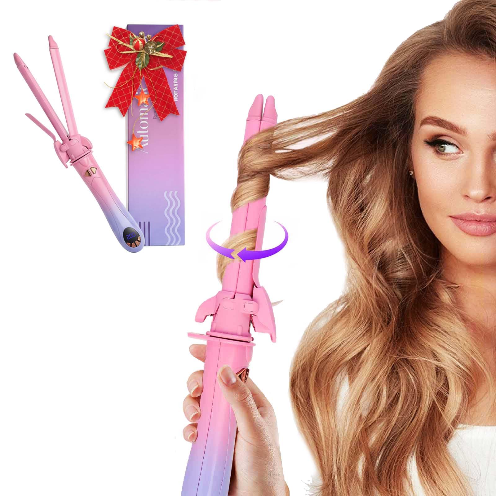 oleydb automatic rotating 2-in-1 curler-straightener in use for quick styling today.