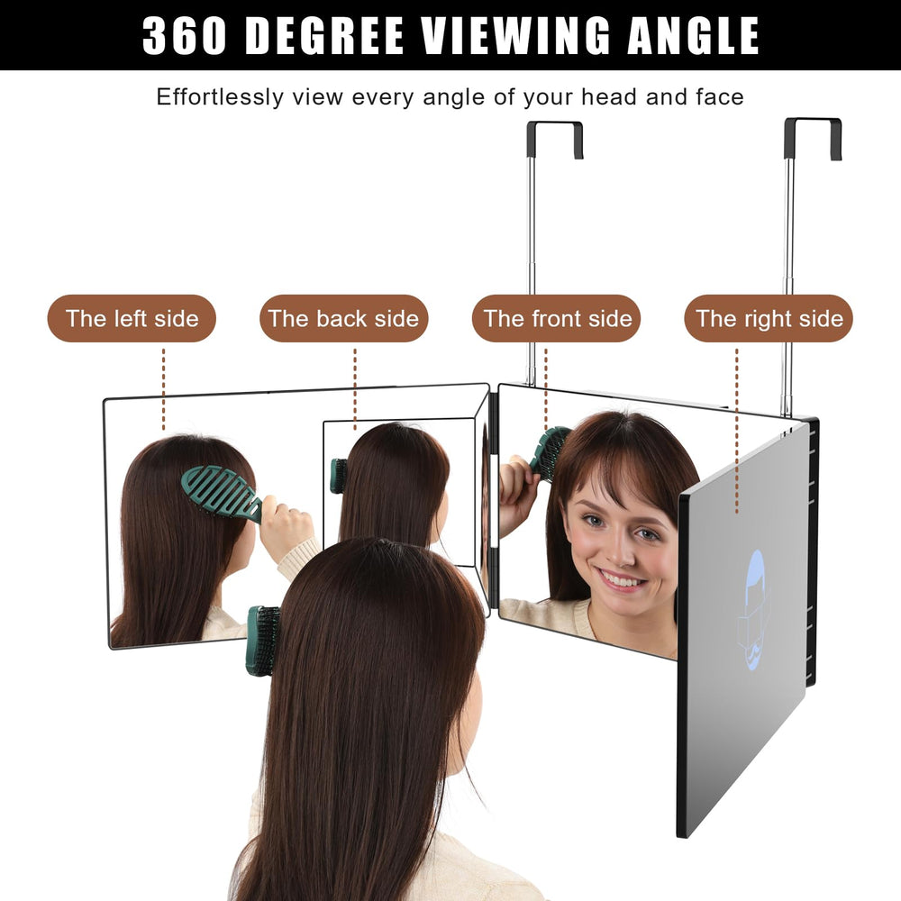 OLIBUY 3 Way Mirror made of high-quality HD glass for clarity.