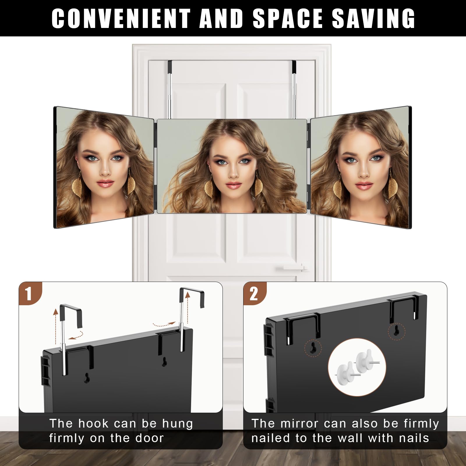OLIBUY 3 Way Mirror saving time and money with at-home hairstyling.