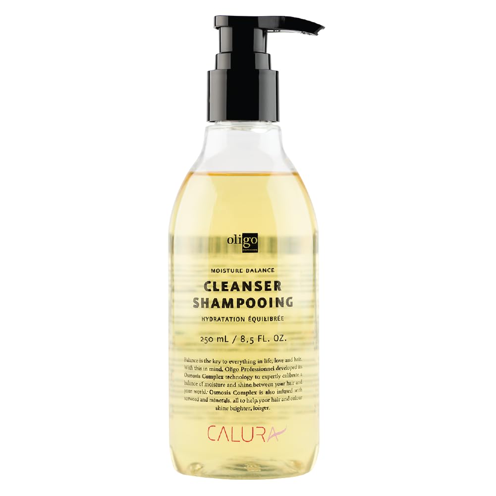 Oligo Calura Moisture Balance Cleanser bottle front view for color-safe hydration.