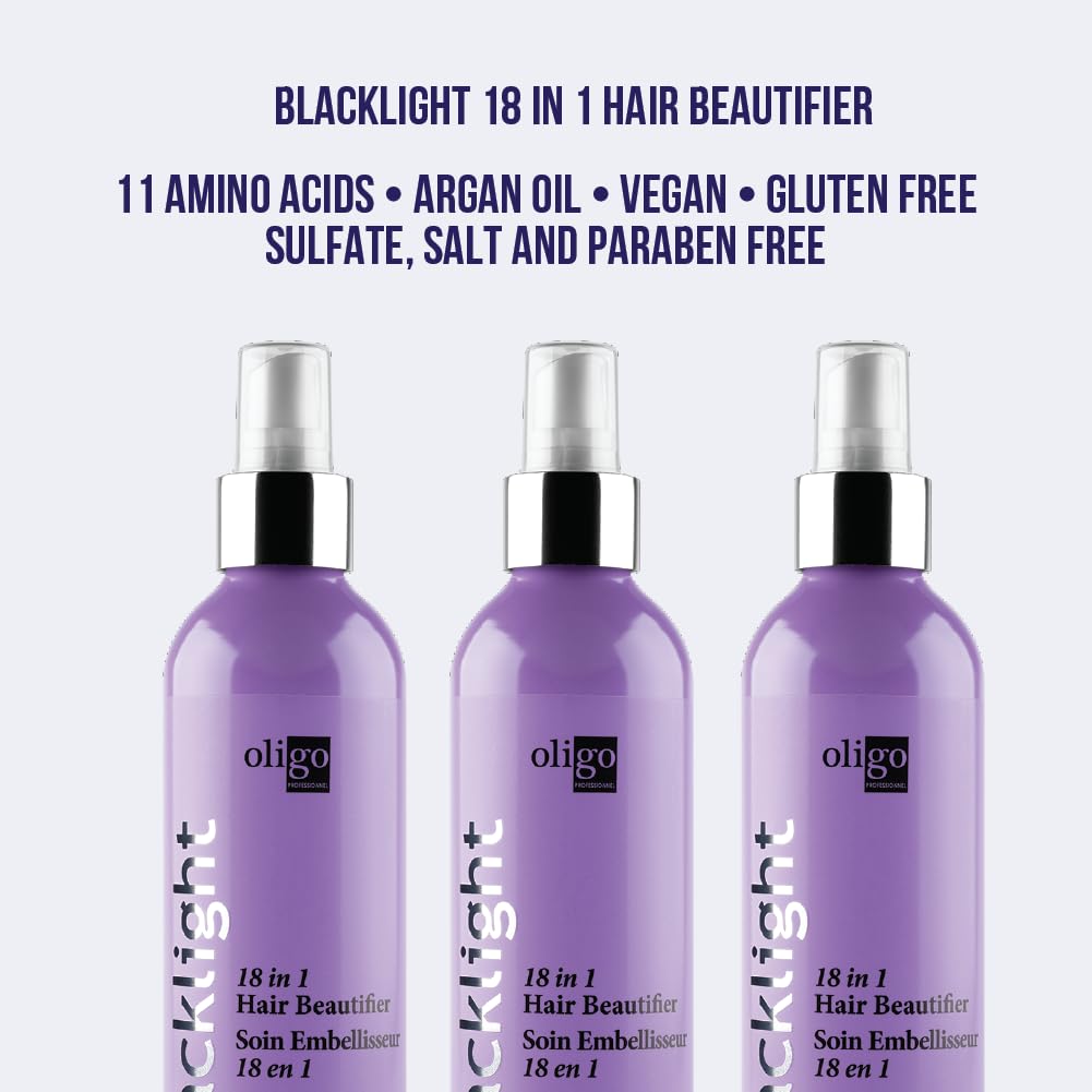 Oligo Professionnel Blacklight argan oil drop detail emphasizes hydration