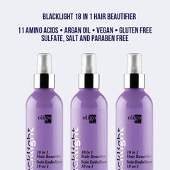 Oligo Professionnel Blacklight argan oil drop detail emphasizes hydration