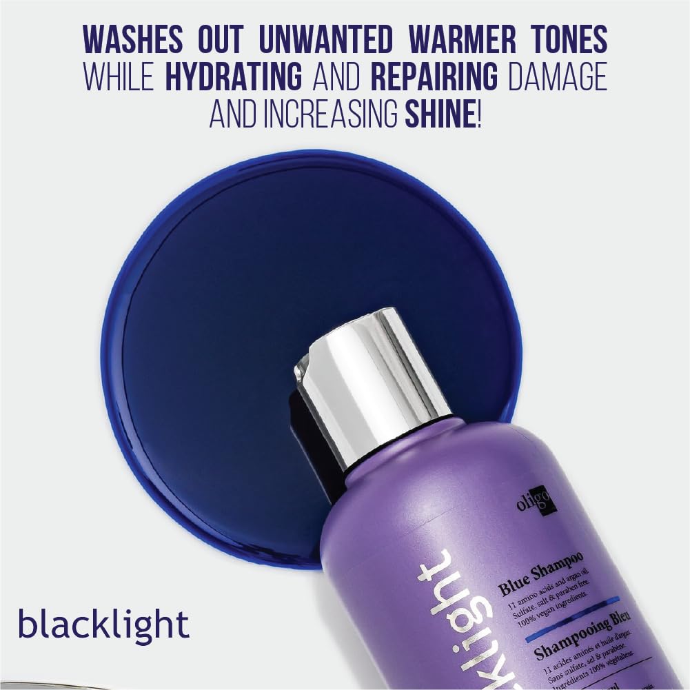 Oligo Professionnel Blacklight Blue duo pack showcasing sulfate-free care and blonde brightness