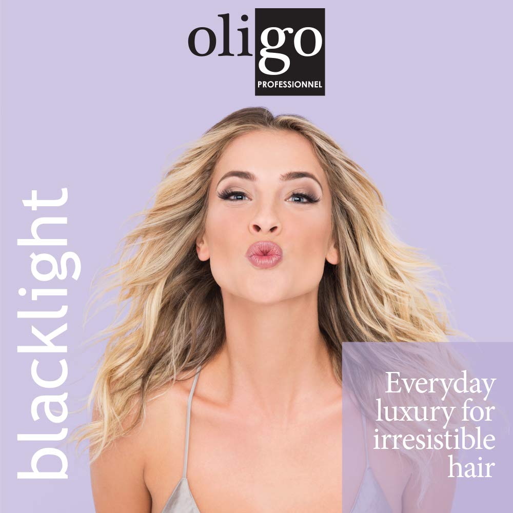 Oligo Professionnel Blacklight Nourishing Conditioner label highlighting vegan and sulfate-free attributes