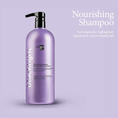 Oligo Professionnel Blacklight bottle with lather close-up indicating gentle cleansing for bleached hair