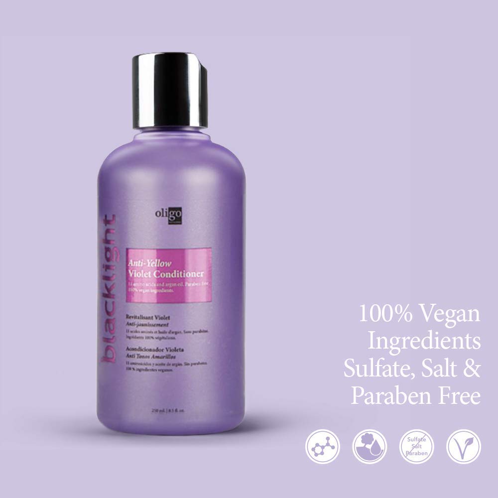 Oligo Professionnel Blacklight Violet after-wash shows refreshed highlights.