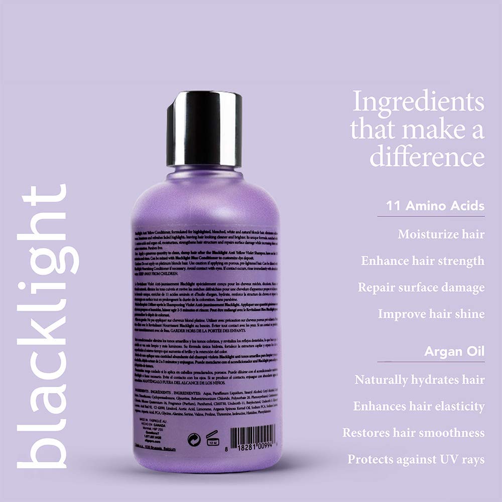 Oligo Professionnel Blacklight Violet with shampoo pairing suggests enhanced toning routine.