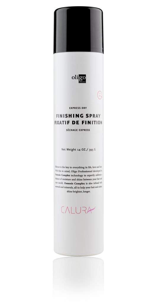 Oligo Professionnel Calura finishing spray for all hair types with strong hold and shine.