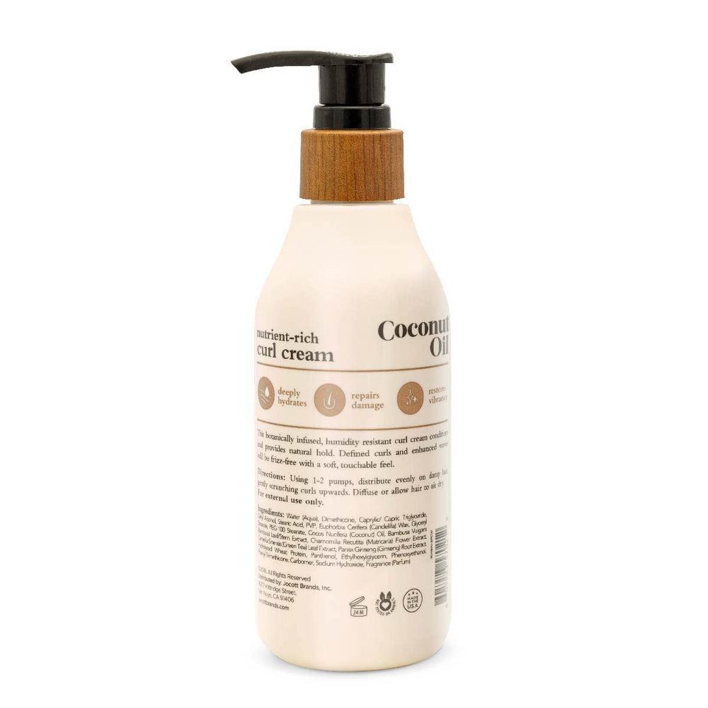 Oliology curl cream applied to damp hair for detangling and frizz control.