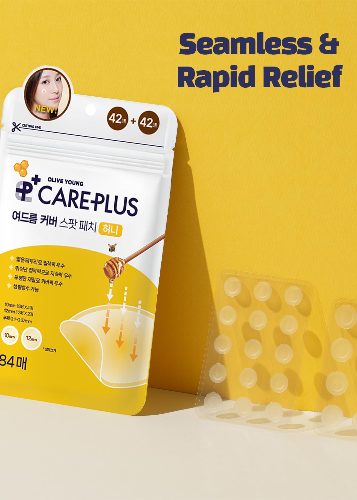 OLIVE YOUNG Care Plus Spot Patch application routine for easy use.