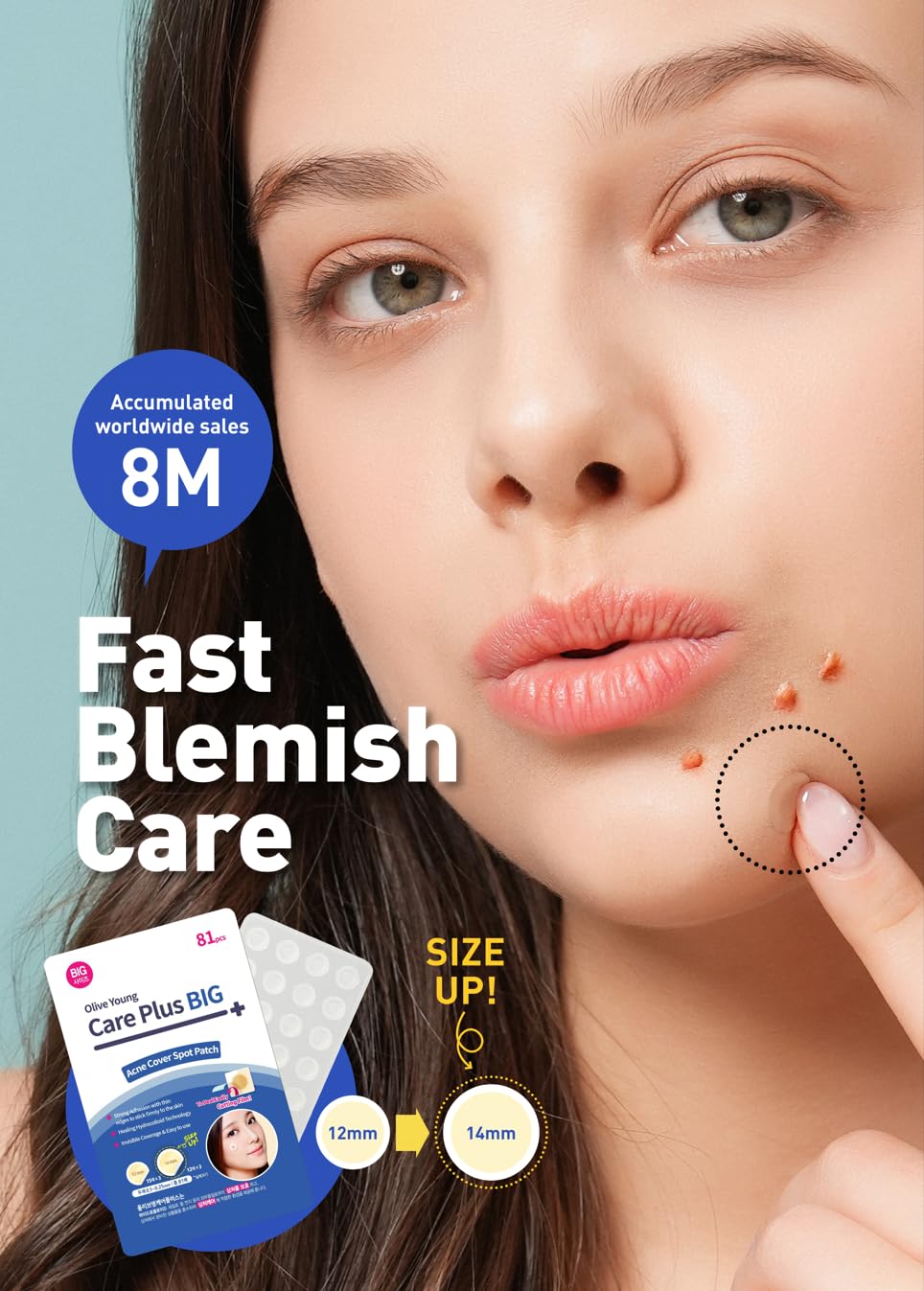 OLIVE YOUNG Care Plus Spot Patch Big 14mm size for bigger zits