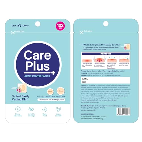 OLIVE YOUNG Care Plus Spot Patch applied to blemish for discreet coverage