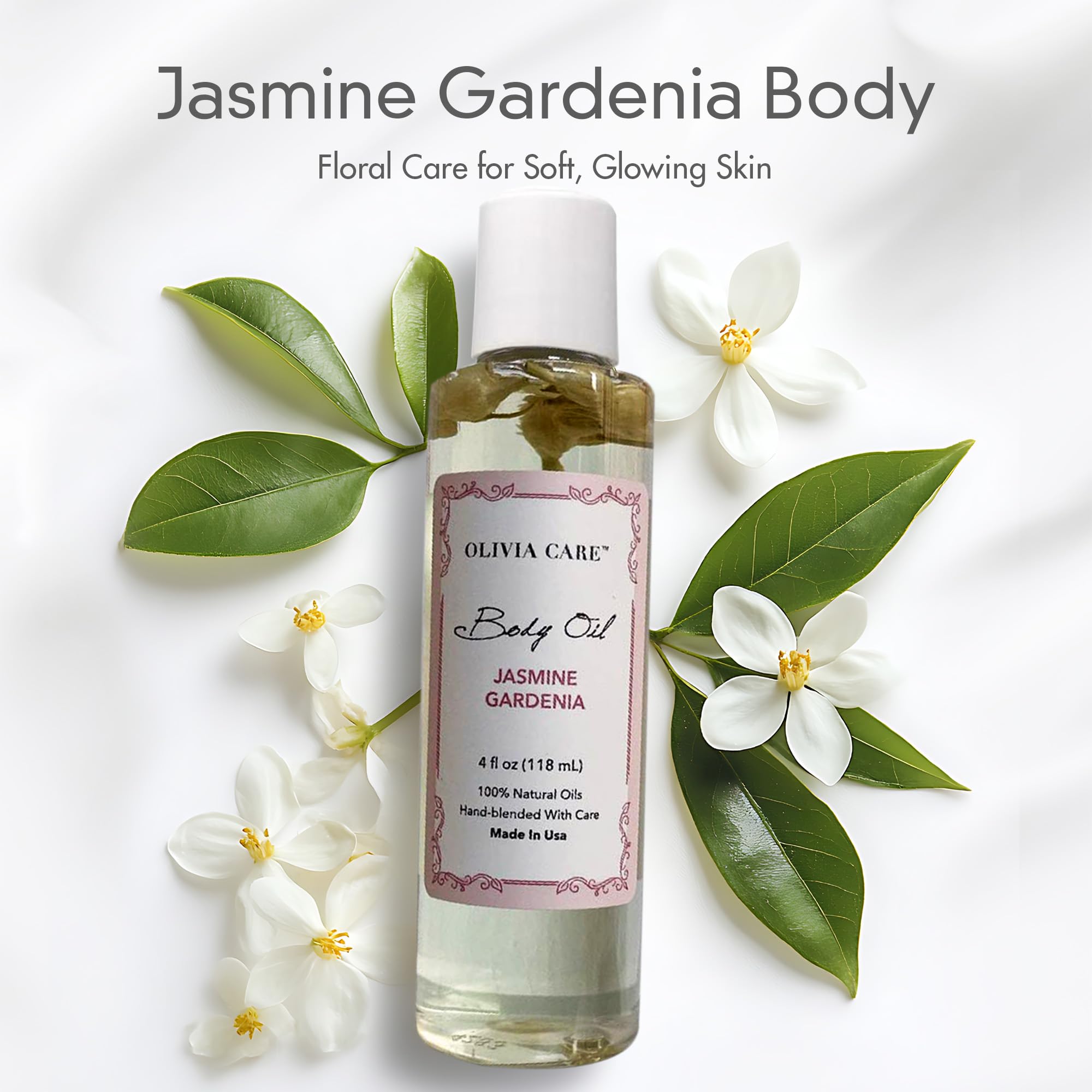 Olivia Care Jasmine Gardenia body oil pour action for easy daily use