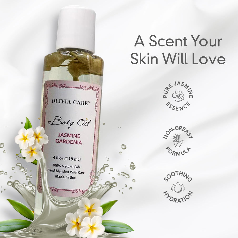 Olivia Care Jasmine Gardenia aroma close-up highlighting calming fragrance
